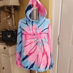 Washington D.C. tie dye pink and blue hoodie women's size L
